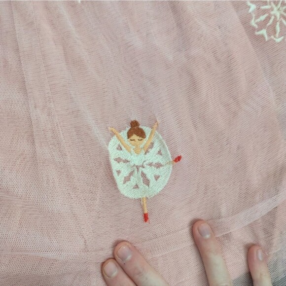 Hanna Andersson Long Sleeve Tulle Embroidered Skater Dress Pink Christmas 8 - Picture 3 of 7